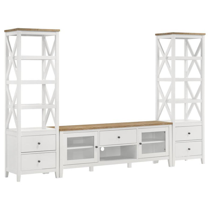 Hollis - 3 Piece TV Stand Entertainment Center - White - Simple Home Plus