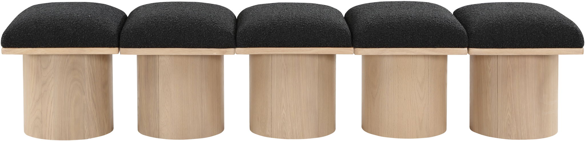 Pavilion - 5 Piece Modular Bench With Natural Base - Simple Home Plus