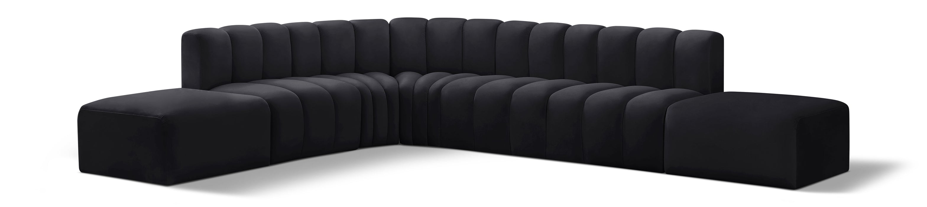 Arc - Velvet 7 Piece Corner Modular Sofa - Simple Home Plus
