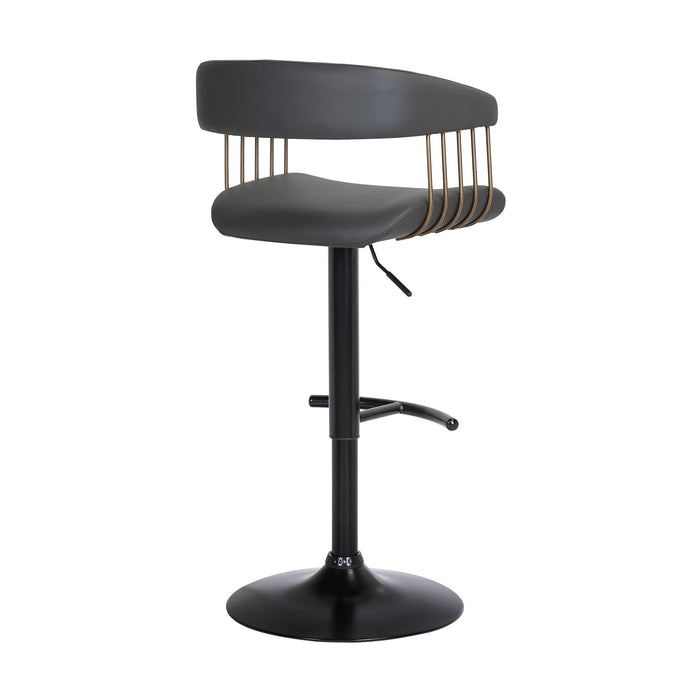 Calista - Adjustable Bar Stool - Black / Golden Bronze