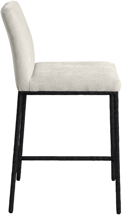 Reeves - Chenille Fabric Upholstered Counter Stool (Set of 2) - Black Base - Simple Home Plus