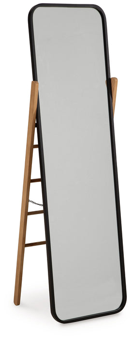 Bronick - Black / Brown - Floor Mirror - Simple Home Plus