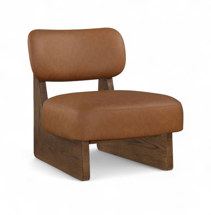 Vetra - Vegan Leather Upholstered Accent Chair With Brown Base - Simple Home Plus