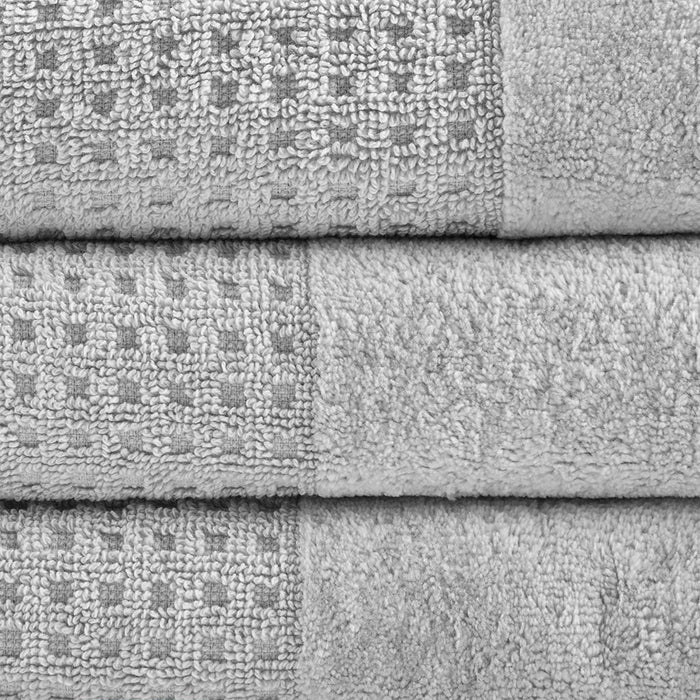 Spa - 6 Piece Jacquard Antimicrobial Towels Set - Gray