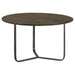 Yaritza - Round Mango Wood Coffee Table - Natural And Gunmetal - Simple Home Plus