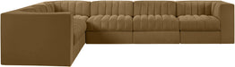 Rummi - Velvet Performance Fabric Upholstered 6 Piece Modular Sectional (With 3 Corner Chairs) - Simple Home Plus