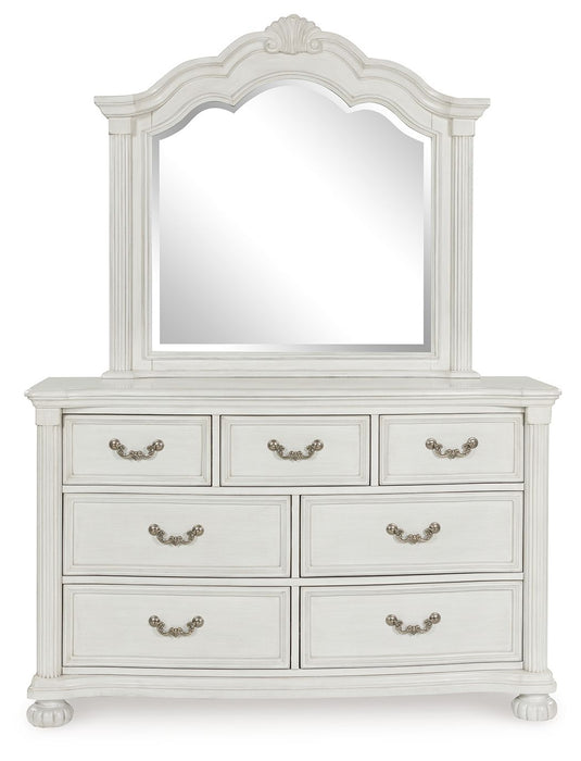 Montelaine - Antique White - Dresser And Mirror - Simple Home Plus