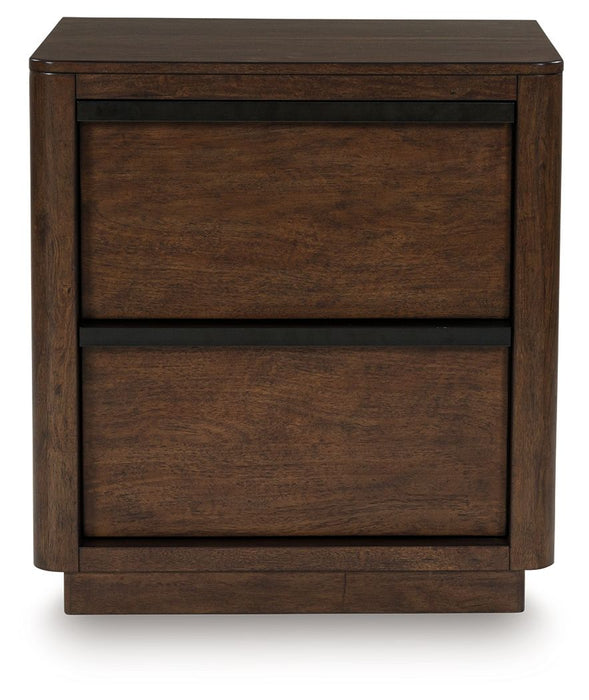 Dilenno - Dark Brown - Two Drawer Night Stand - Simple Home Plus