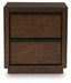 Dilenno - Dark Brown - Two Drawer Night Stand - Simple Home Plus