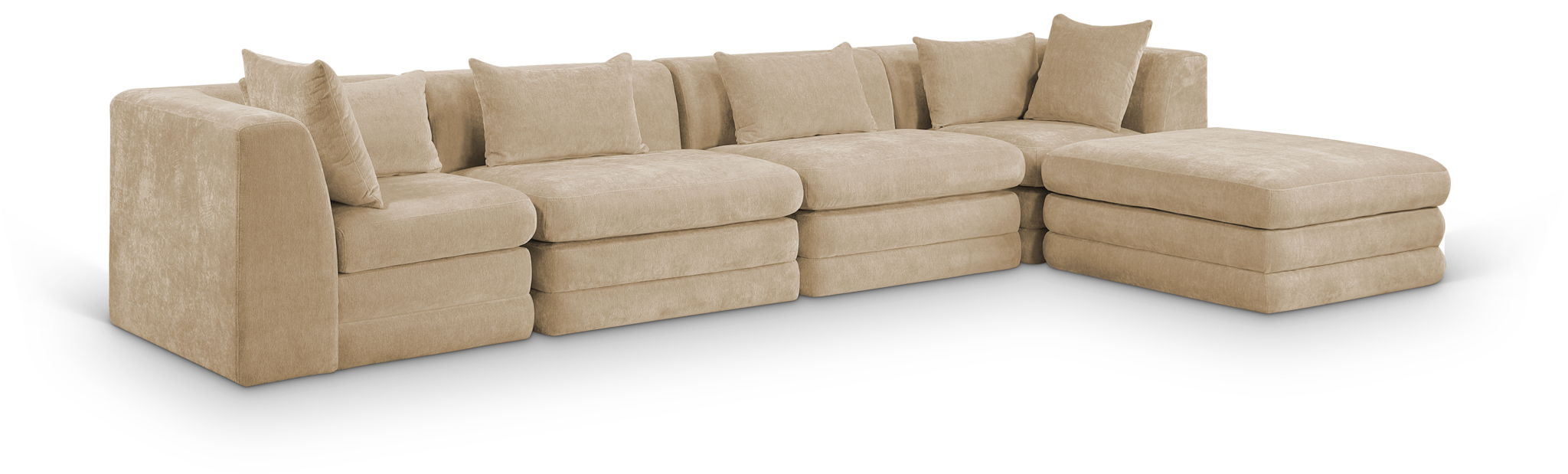 Stellar - 5 Piece Upholstered Modular Sectional - Simple Home Plus