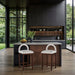 Conrad - Linen Counter Stool With Brown Legs - Simple Home Plus