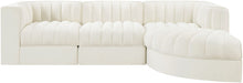 Rummi - Velvet Performance Fabric Upholstered 4 Piece Modular Sectional, With Reverse Corner Chair - Simple Home Plus