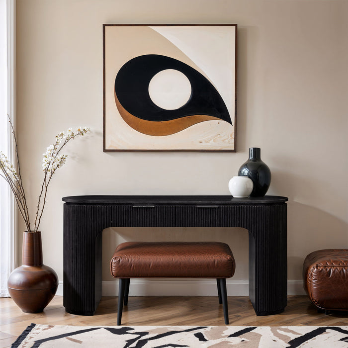 Astrid - Solid Wood And Oak Veneer Desk - Simple Home Plus