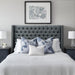 Amelia - Upholstered Wingback Headboard With Button Tufting & Nailhead Trim Woven - Dark Gray - Simple Home Plus
