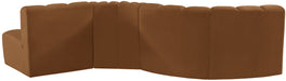 Arc - Velvet 5 Piece Modular Sofa - Saddle - Simple Home Plus