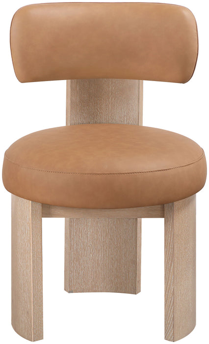 Atelier - Vegan Leather Upholstered Dining Chair (Set of 2) - Painted Natural Frame - Simple Home Plus