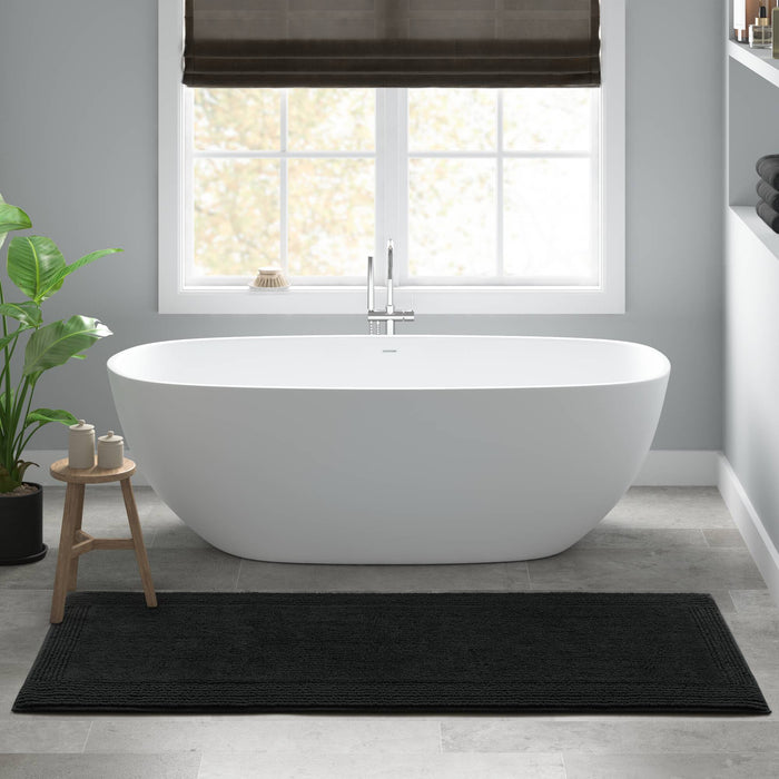 Splendor - 17" x 24" Tufted Reversible Bath Rug - Black - Simple Home Plus