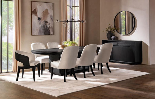 Leandro - 9 Piece Rectangular Dining Table Set - Cream / Burnished Black - Simple Home Plus