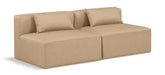 Cube - Modular 2 Seat Armless Sofa - Tan - Simple Home Plus