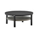 Palma - Outdoor Patio Round Coffee Table With Wicker Shelf - Black / Gray - Simple Home Plus