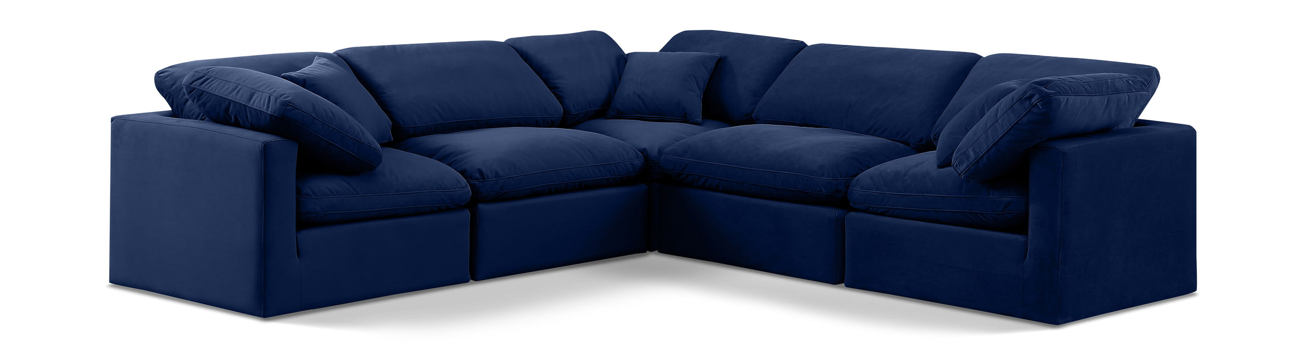 Indulge - Velvet 5 Piece Modular Corner Sectional - Simple Home Plus