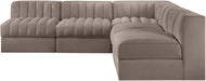Rummi - Armless Velvet Performance Fabric Upholstered 5 Piece Modular Sectional - Simple Home Plus