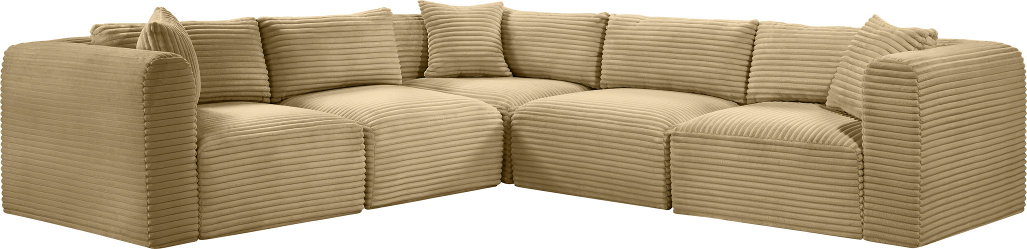 Shaggy - 5 Piece Modular Corner Sectional - Simple Home Plus