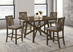 Canfield - 5 Piece Counter Height Dining Set - Brown - Simple Home Plus
