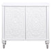 Cardella - 2 Door Mandala Accent Cabinet - Distressed White - Simple Home Plus