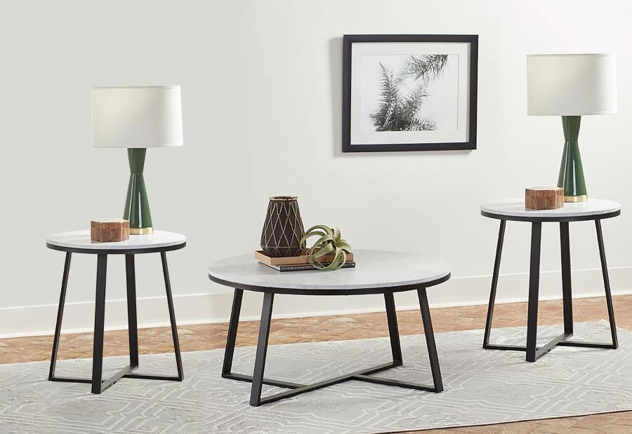 Hugo - Faux Marble Coffee Table Set - Simple Home Plus