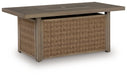 Laguna Heights - Rectangular Fire Pit Table - Beige - Simple Home Plus