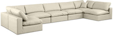 Comfy - 7 Piece Faux Leather Modular Armless Sectional - Simple Home Plus