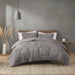 Blair - Ruched Fur Down Alternative King Comforter Set - Gray - Simple Home Plus