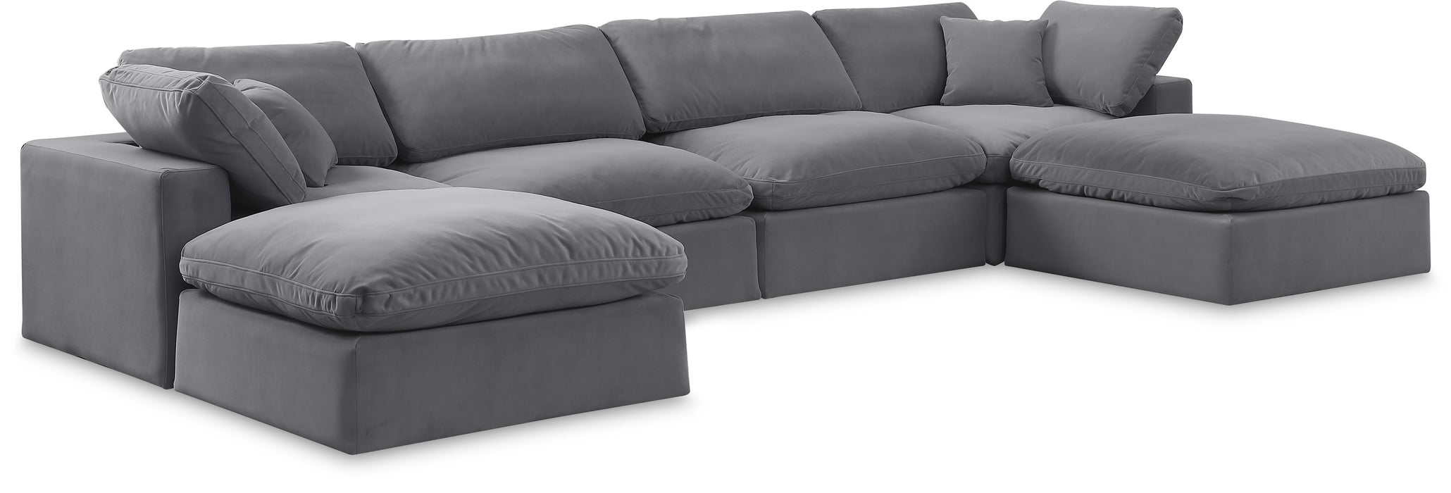 Comfy - 6 Piece Velvet Modular Double Chaise Sectional - Simple Home Plus
