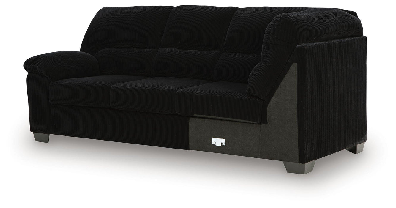 SimpleJoy - LAF Sofa With Corner Wedge - Onyx - Simple Home Plus