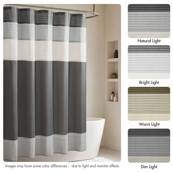 Amherst - 72" x 72" Faux Silk Shower Curtain - Gray