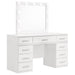 Felicity - 9-Drawer Vanity Table With Lighted Mirror - Glossy White - Simple Home Plus