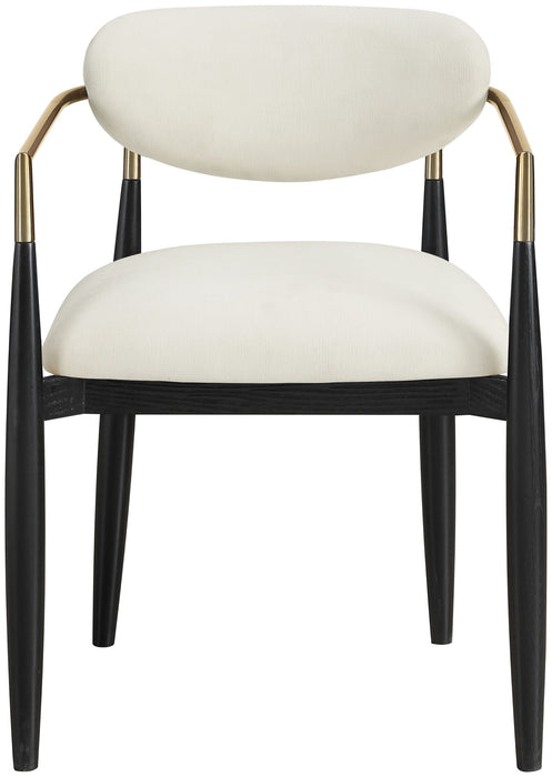 Riccio - Fabric Dining Arm Chair (Set of 2) - Black And Gold Frame - Simple Home Plus
