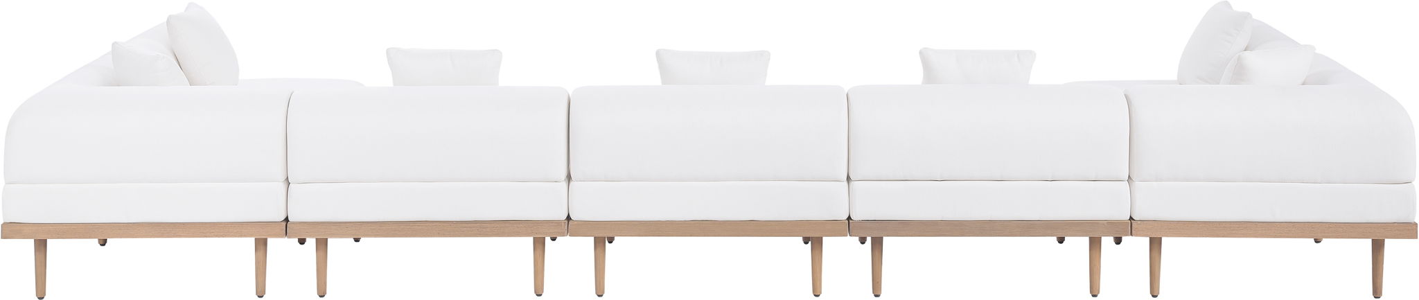 Laguna - 7 Piece Resilient Water Resistant Fabric 142" Upholstered Outdoor Patio Modular Sectional - Simple Home Plus