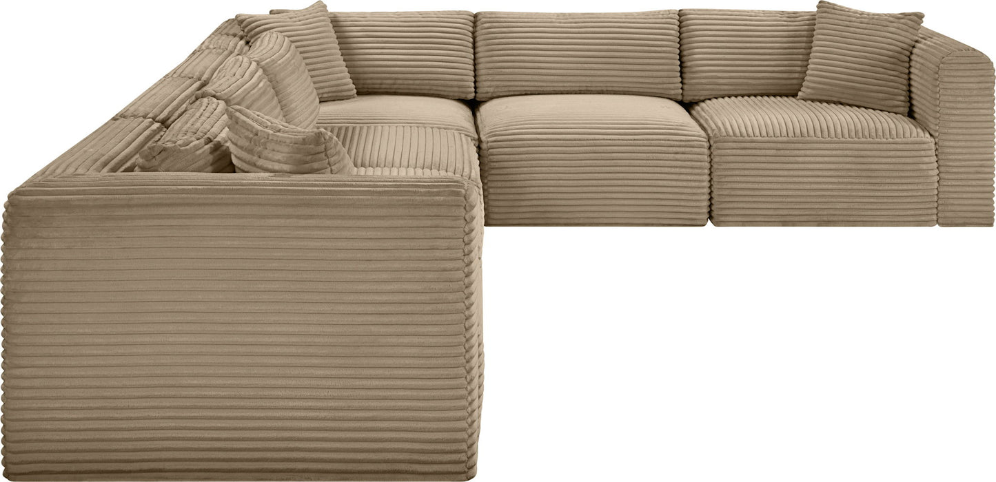 Shaggy - Fabric 6 Piece Modular Corner Sectional - Simple Home Plus