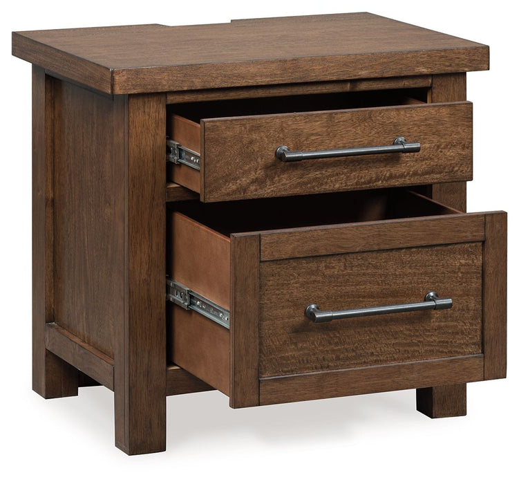 Kristiland - Two Drawer Night Stand - Warm Brown