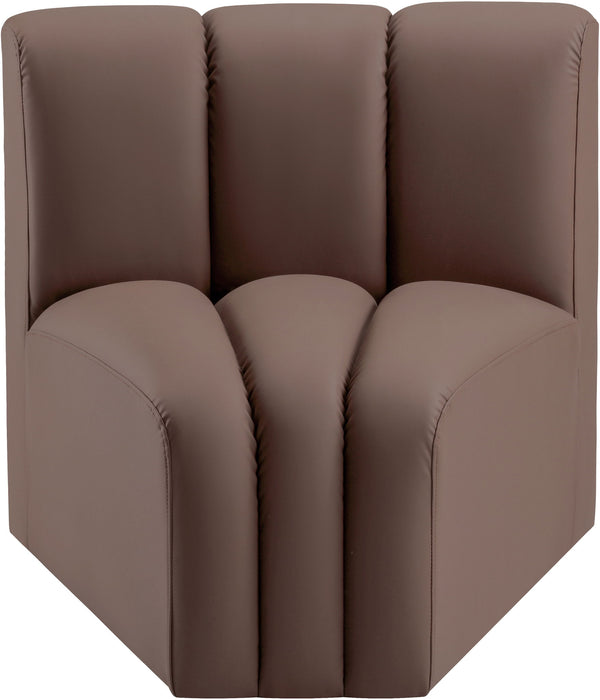 Arc - Faux Leather Curved Corner Chair - Simple Home Plus