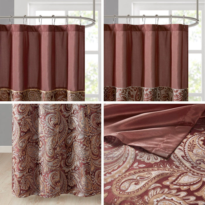 Aubrey - Shower Curtain - Burgundy - Simple Home Plus