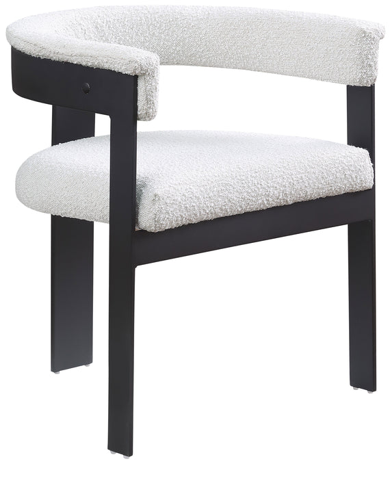 Romeo - Boucle Dining Chair With Black Base (Set of 2) - Simple Home Plus