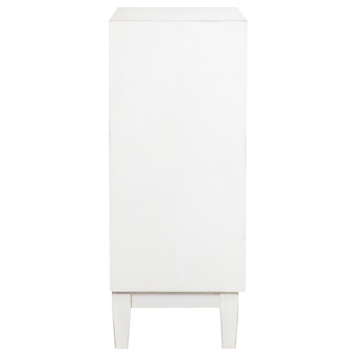 Gambon - 2 Door Wood Honeycomb Pattern Accent Cabinet - White - Simple Home Plus