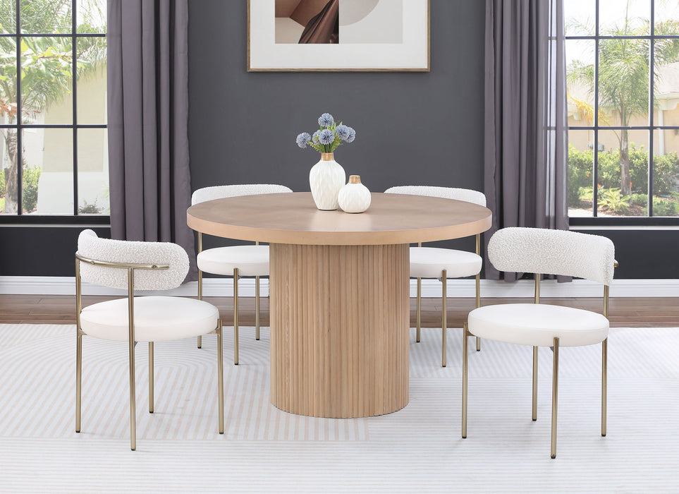 Belinda - Wood Oak Veneer Dining Table - Simple Home Plus