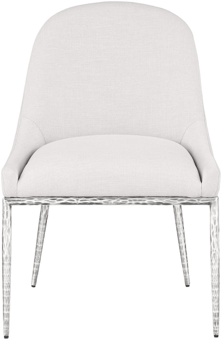 Ferro - Upholstered Dining Side Chair With Brushed Silver Legs - Simple Home Plus