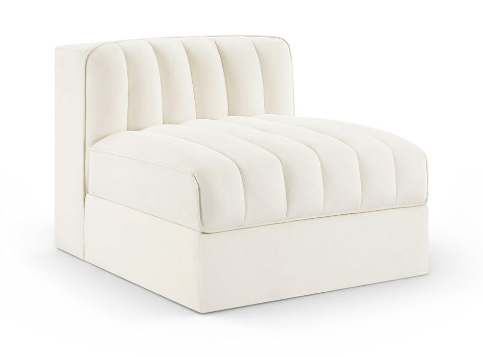 Rummi - Velvet Performance Fabric Upholstered Modular Armless Chair - Simple Home Plus