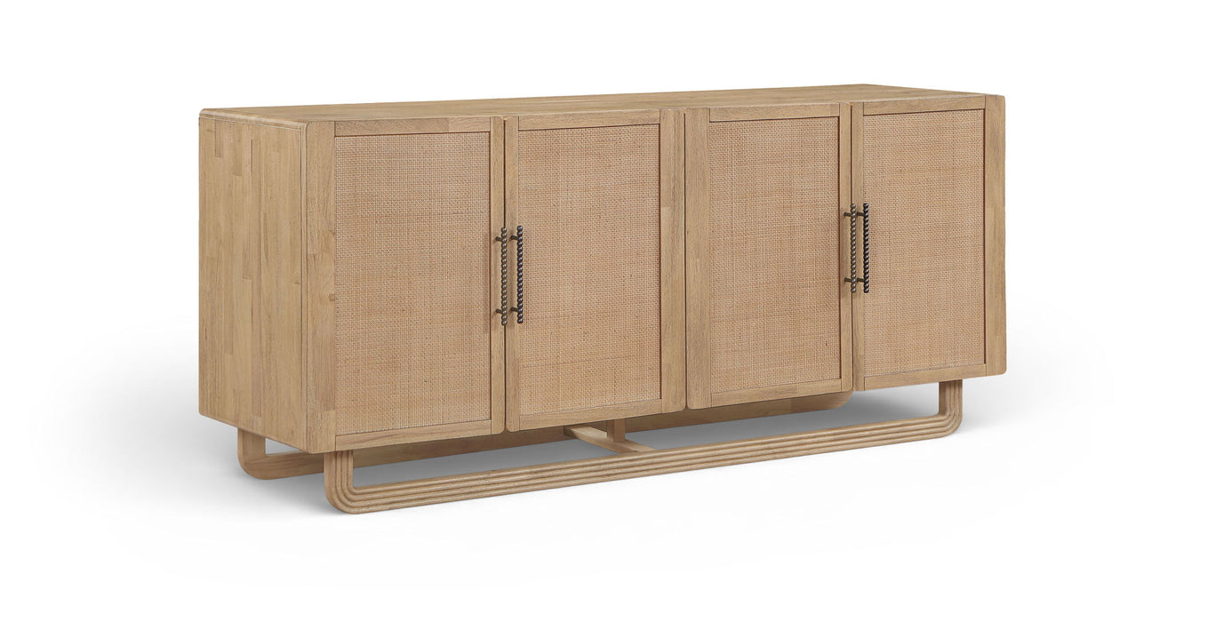 Sova - Solid Wood, Oak Veneer And Stainless Steel Sideboard/Buffet - Simple Home Plus