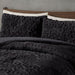 Blair - Ruched Fur Down Alternative King Comforter Set - Black - Simple Home Plus